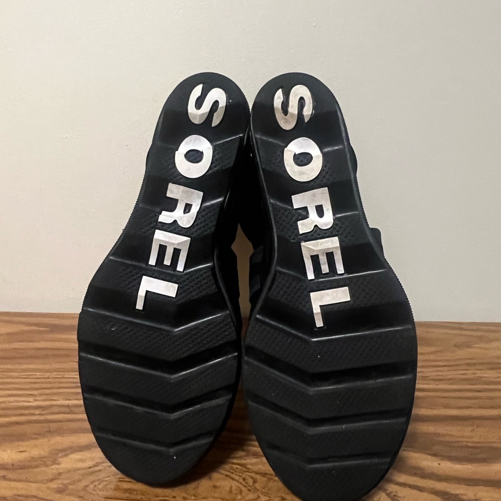Sorel Black Strap Wedge Sandal